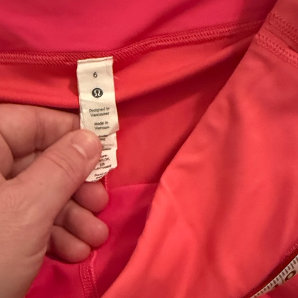 Lululemon Athletica Side Pleat Bright Coral Hot Pink Tennis Skirt - Picture 2 of 7